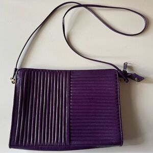 Vintage 80’s Genuine Leather Nolan Miller Dynasty Collection Purple Purse Bag